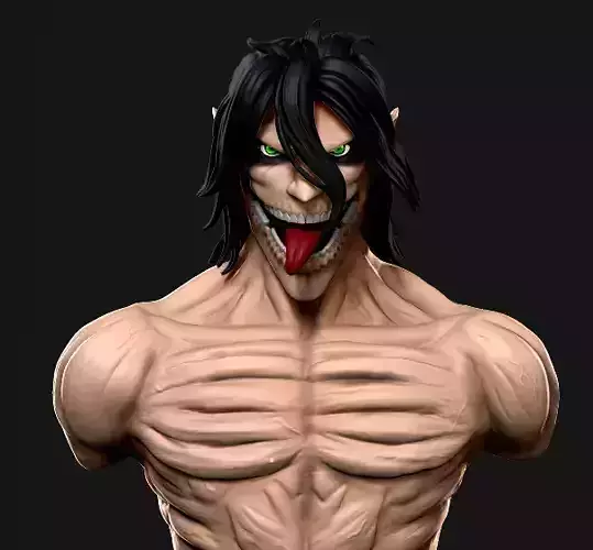 Eren Yeager Bust  3D Print Model STL 3D