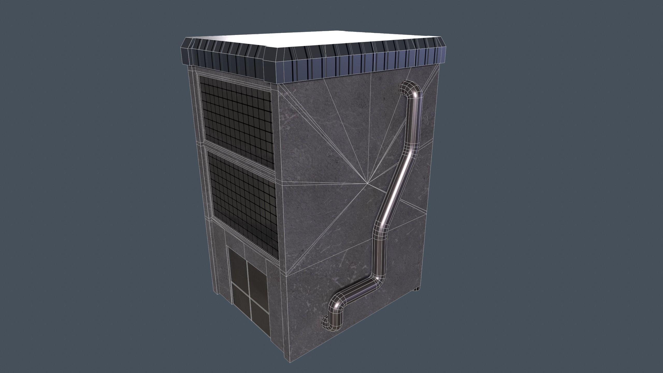 Factory air conditioning unit Low-poly 3D model_4