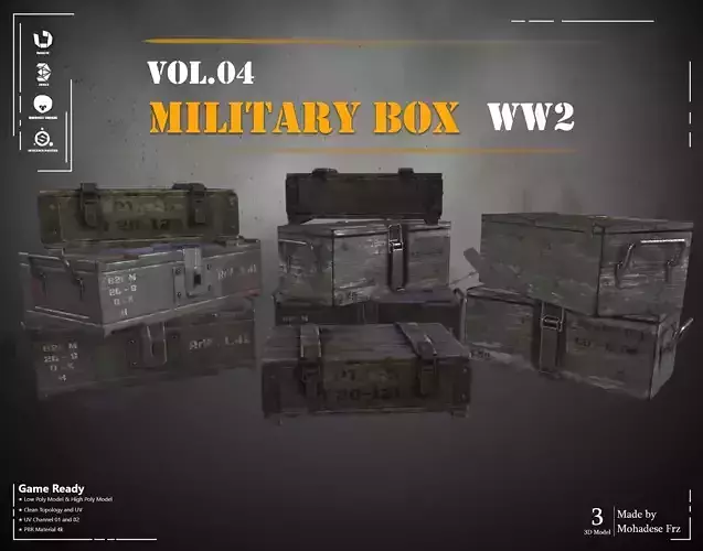Military Box WW2 - VOL04 Game Ready Low-poly 3D model