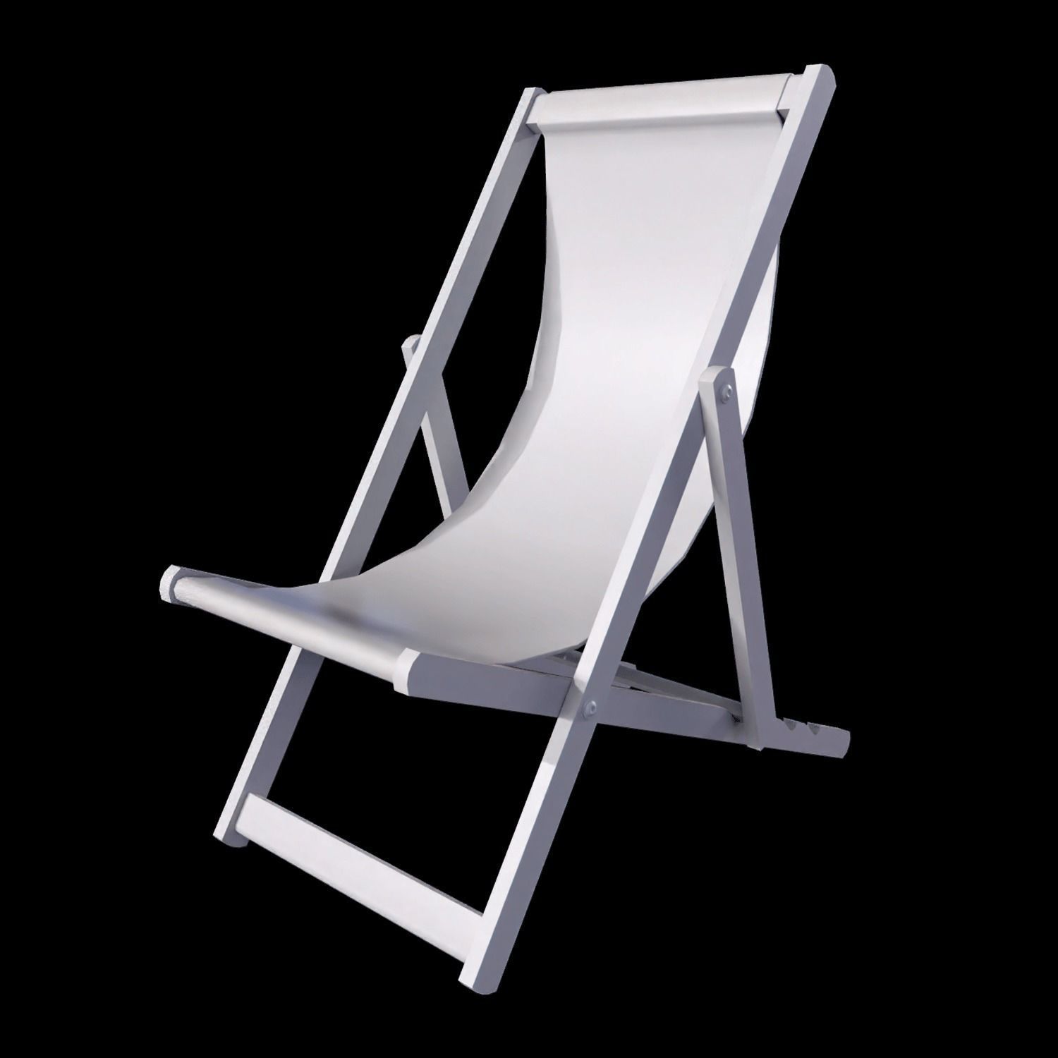 deck chair 3D model Low Poly PBR textures  Free low-poly 3D model_1