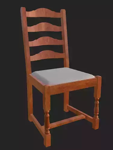 dining chair 3D model Low Poly PBR textures 