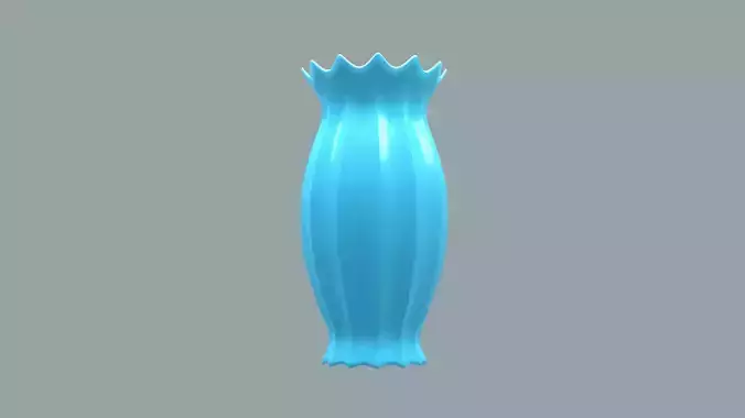 Vase porcelain blue 3 3D model