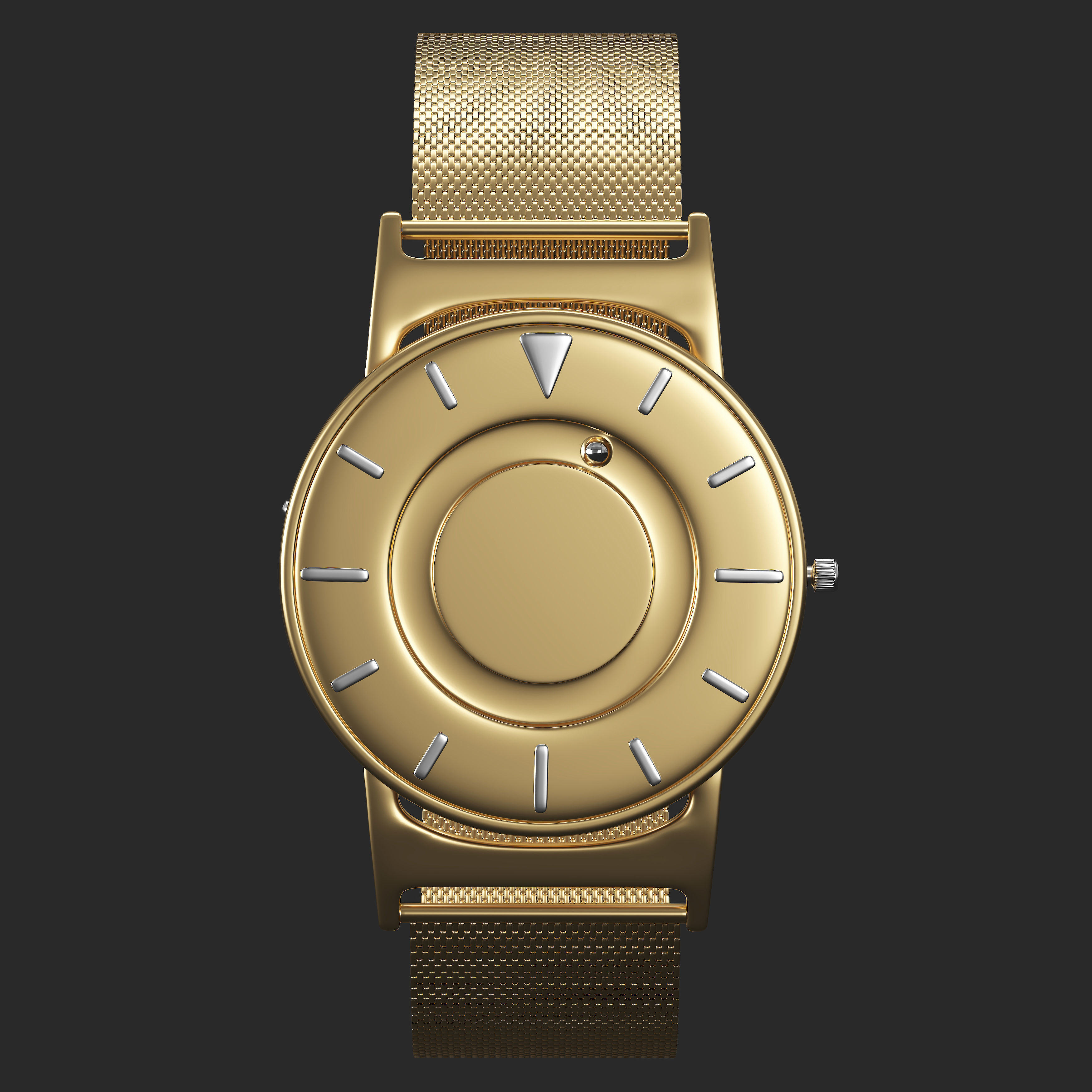 Bradley watch gold silver 3D model_1