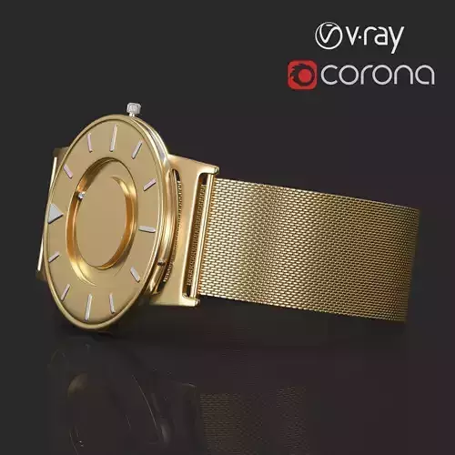 Bradley watch gold silver 3D model