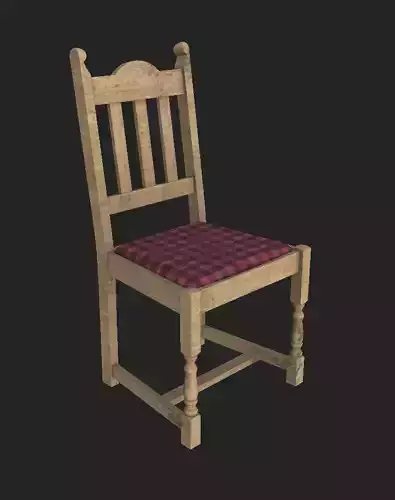 dining chair 3D model Low Poly PBR textures 
