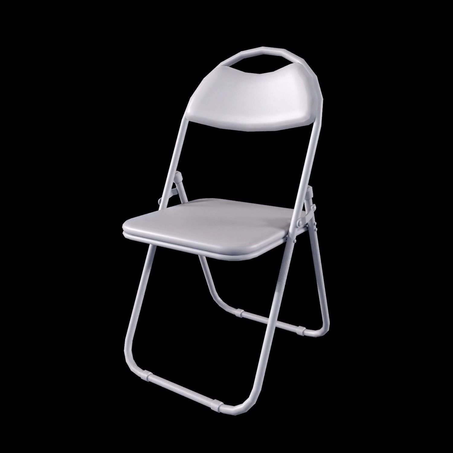 folding chair 3D model Low Poly PBR textures game ready Free low-poly 3D model_1
