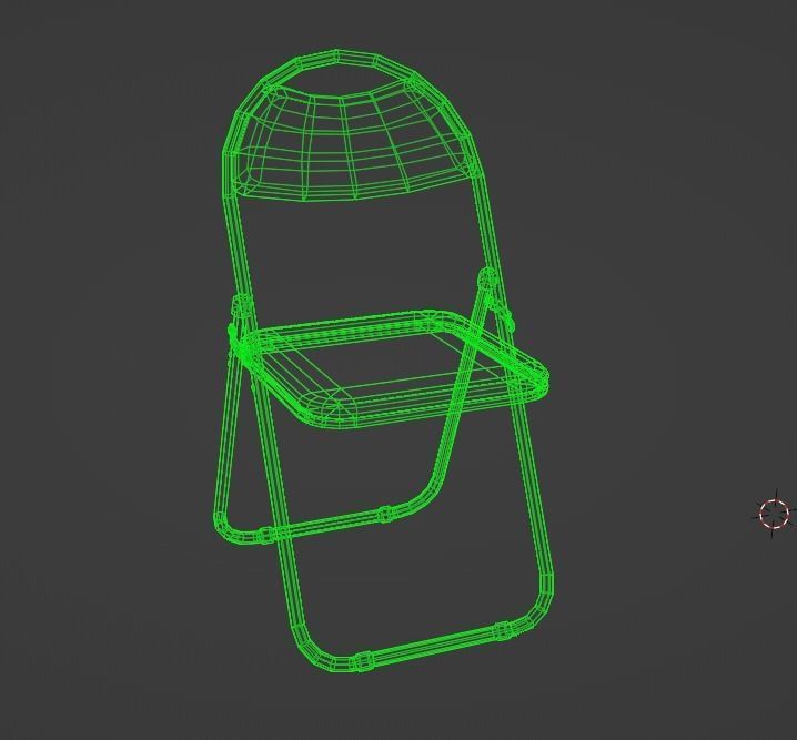 folding chair 3D model Low Poly PBR textures game ready Free low-poly 3D model_2