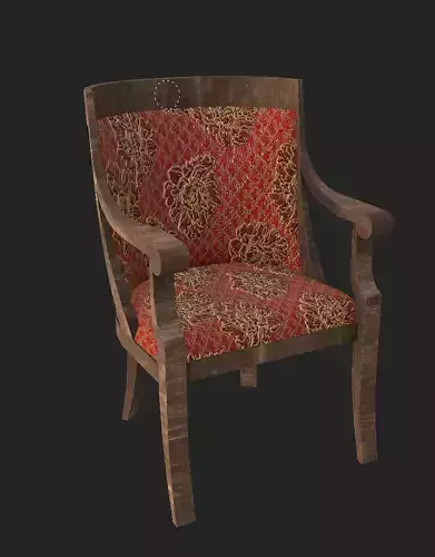 lounge chair 3D model Low Poly PBR textures
