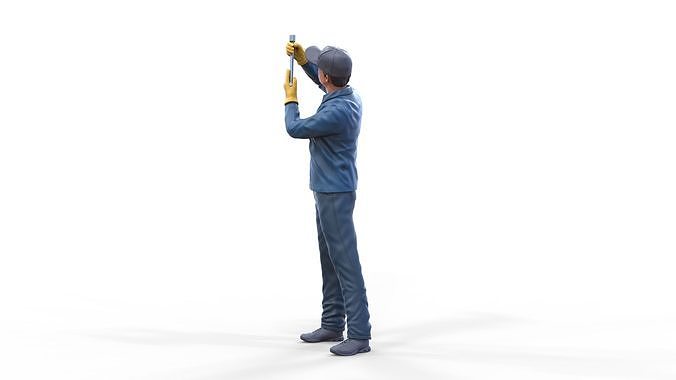 N1 Mechanic Crew working under a car or construction worker 3D print model 2