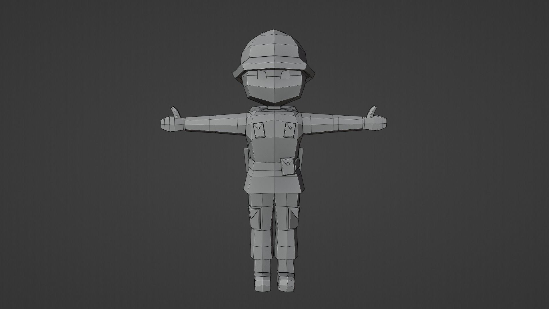 Low Poly Soldier in camouflage 3D print model_10
