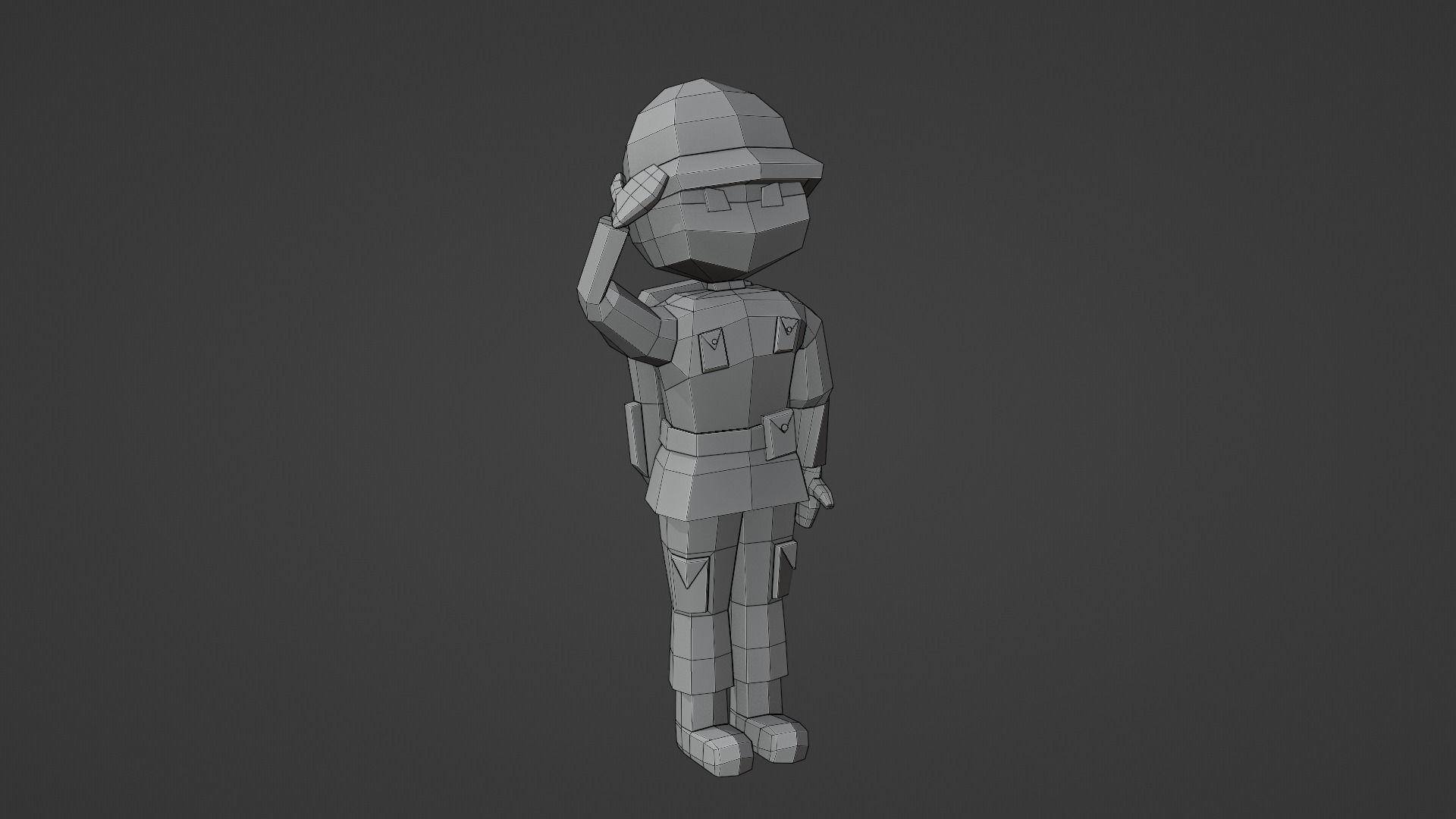 Low Poly Soldier in camouflage 3D print model_7