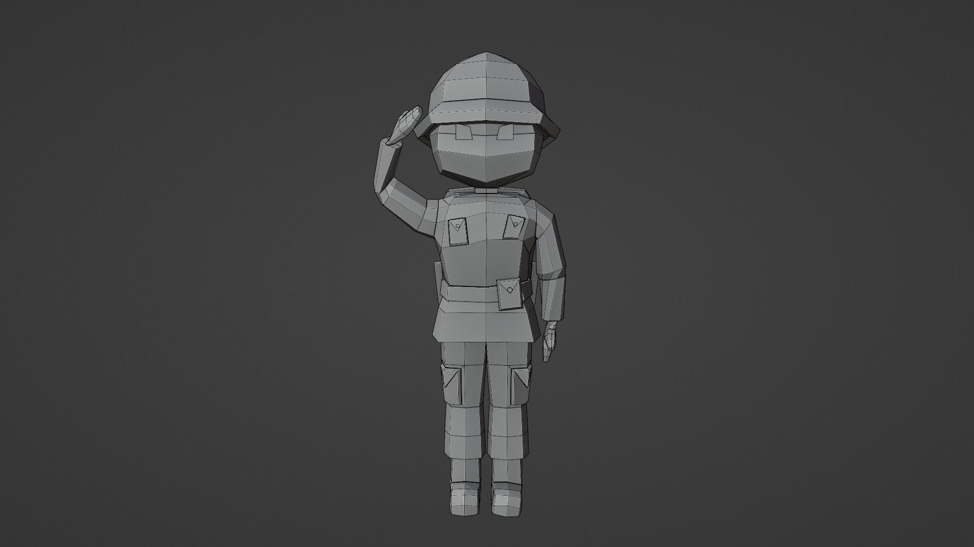 Low Poly Soldier in camouflage 3D print model_6