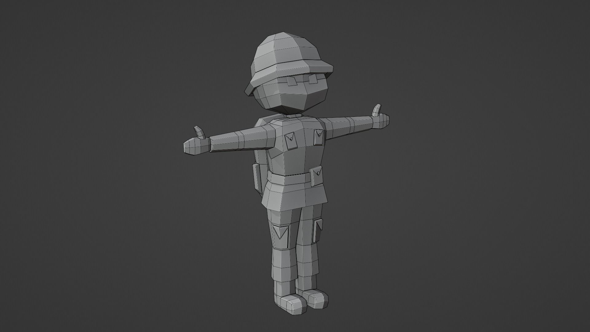 Low Poly Soldier in camouflage 3D print model_11