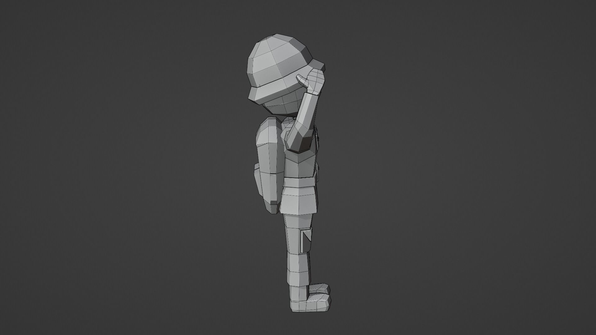 Low Poly Soldier in camouflage 3D print model_8