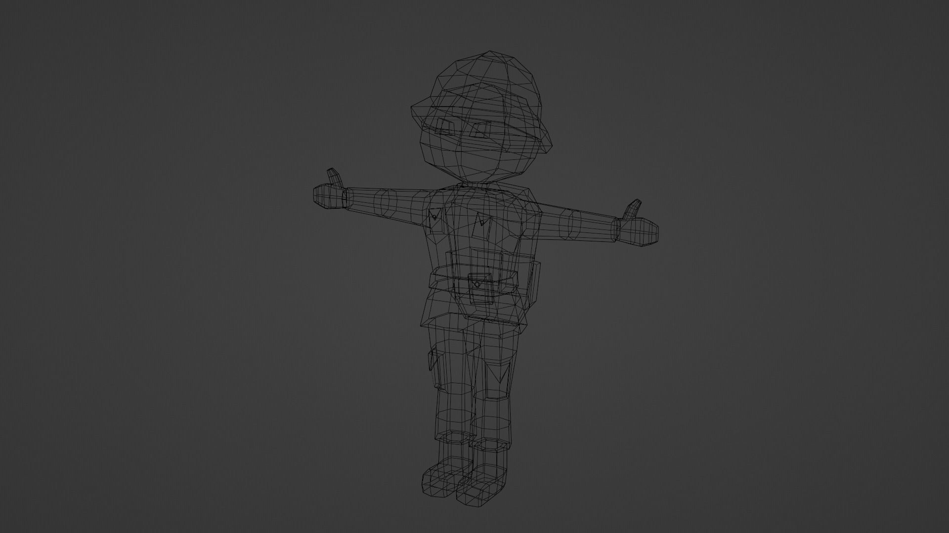 Low Poly Soldier in camouflage 3D print model_14