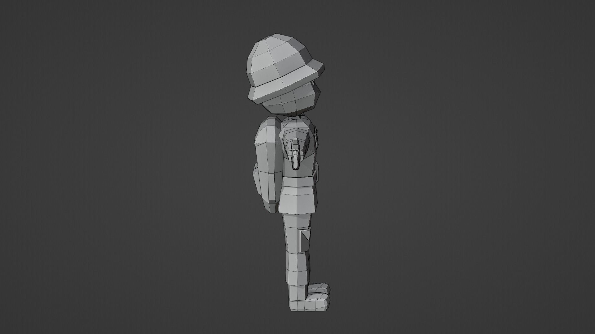 Low Poly Soldier in camouflage 3D print model_12