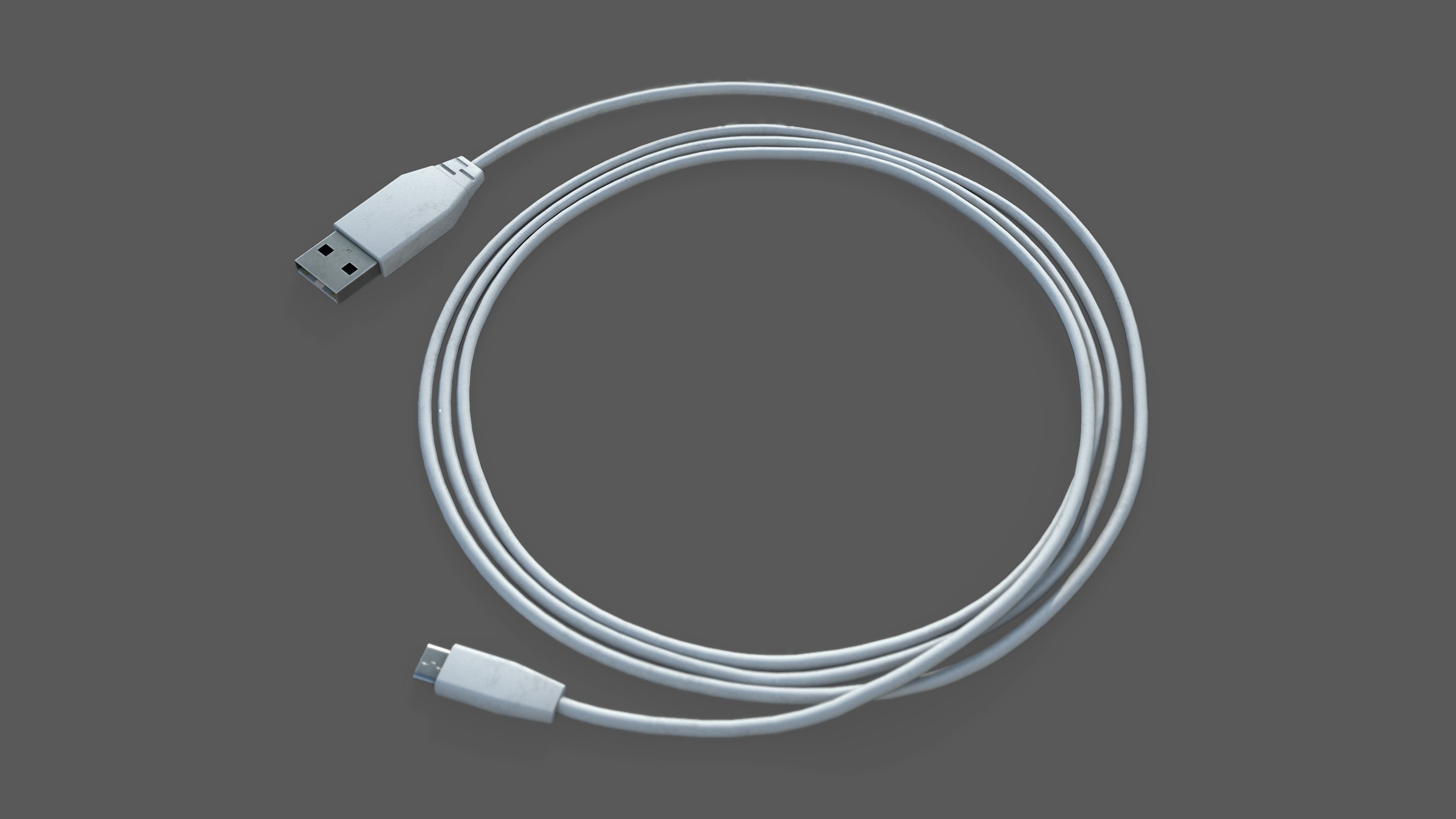 USB CABLE Low-poly 3D model_3