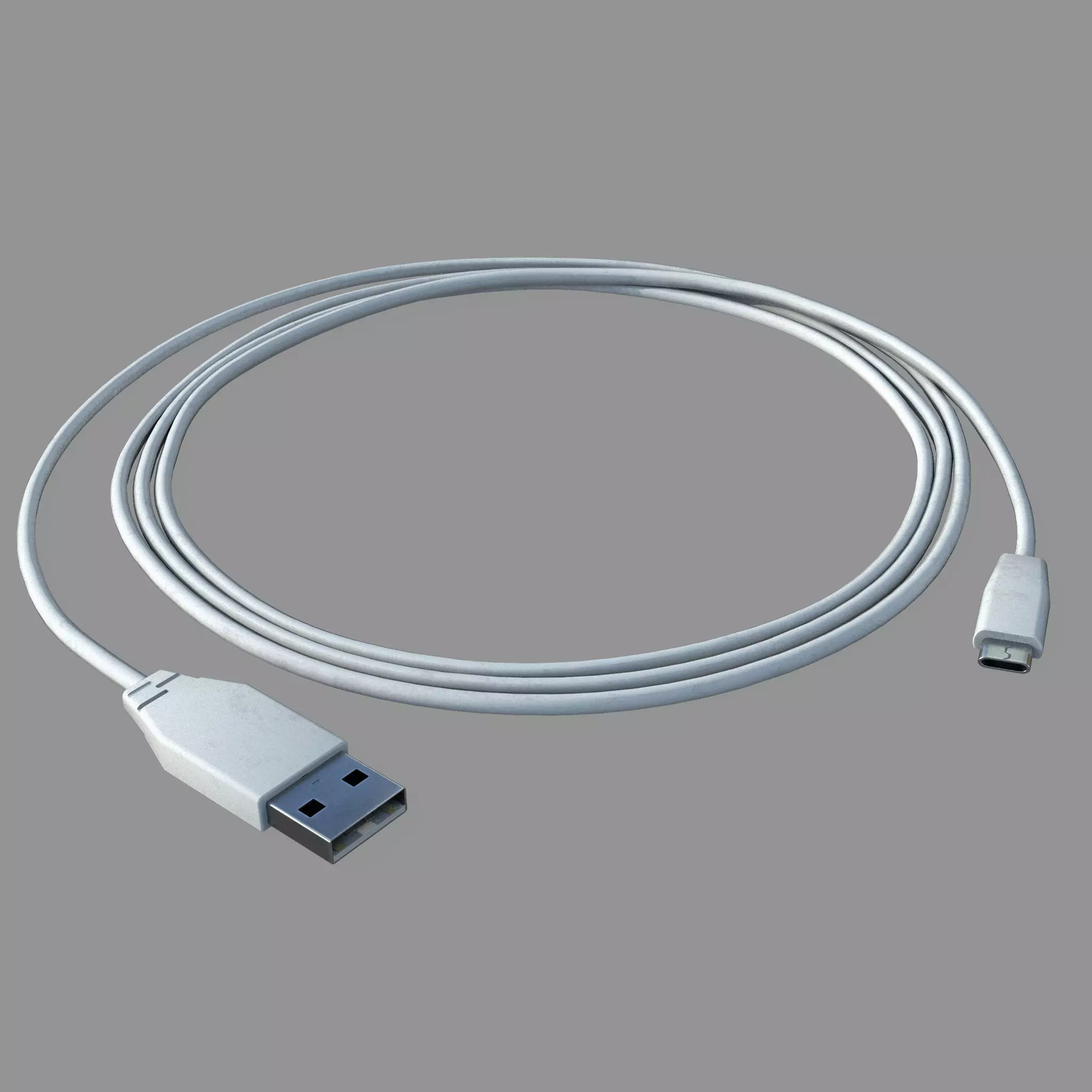 USB CABLE Low-poly 3D model_0