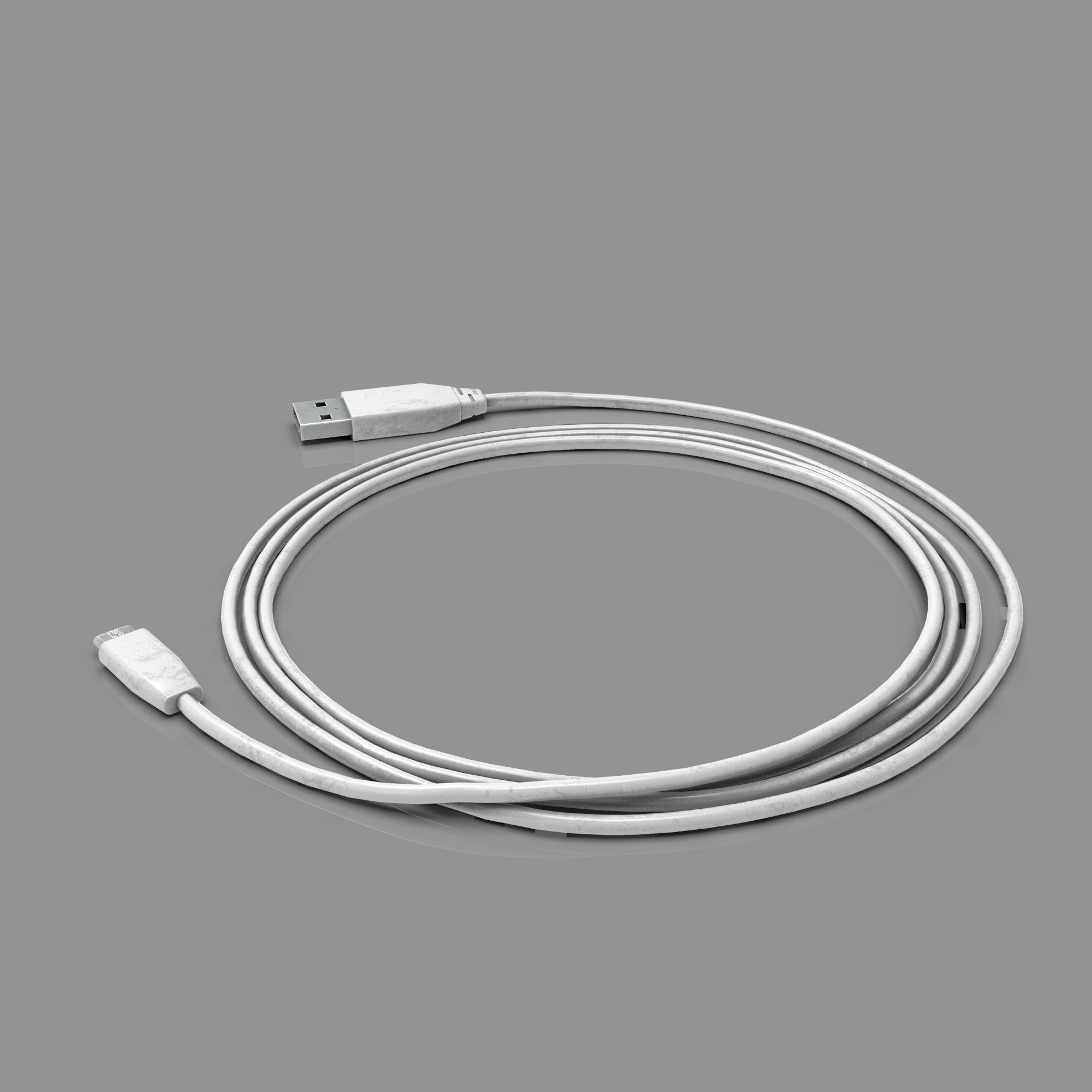 USB CABLE Low-poly 3D model_9