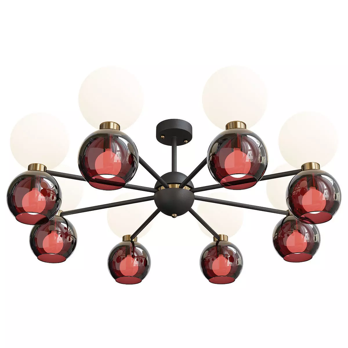 LAVINIA chandelier with glass balls Low-poly 3D model