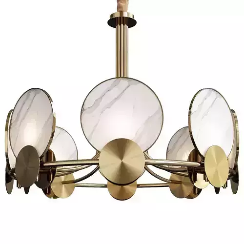 RACHEL chandelier in brass and marble