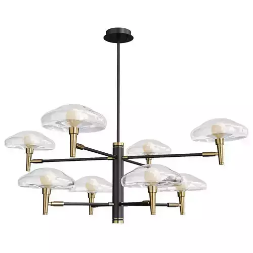 MEDUZA modern chandelier with clear glass shades