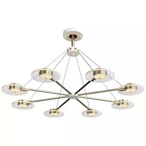 NADIN modern chandelier in brass and glass