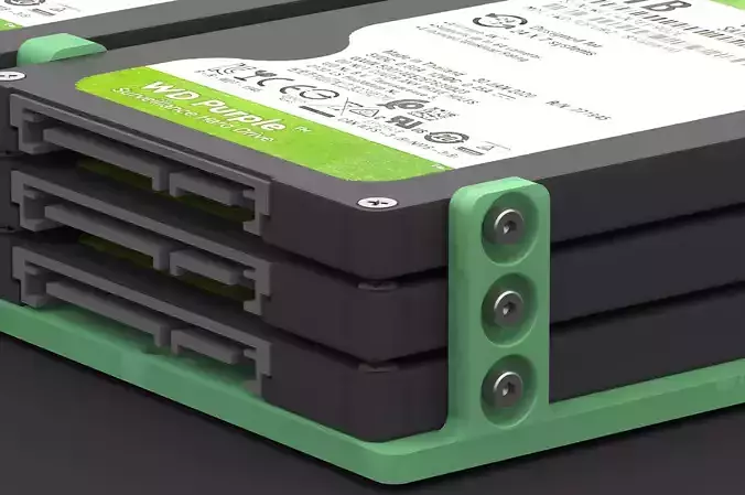 Rack for attach small ssd drives all together 3D print model