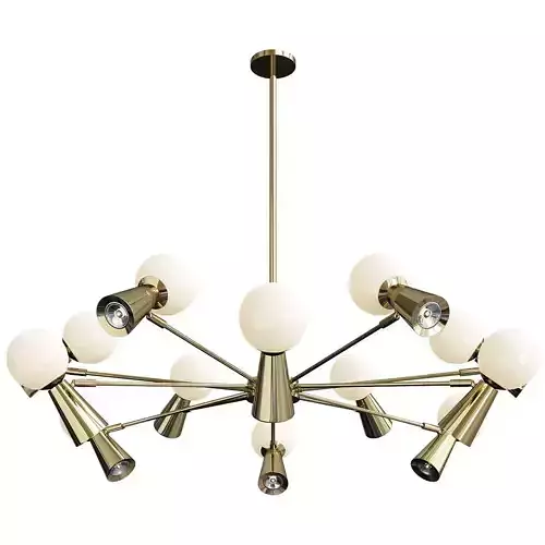 ABELINA modern brass chandelier with glass balls