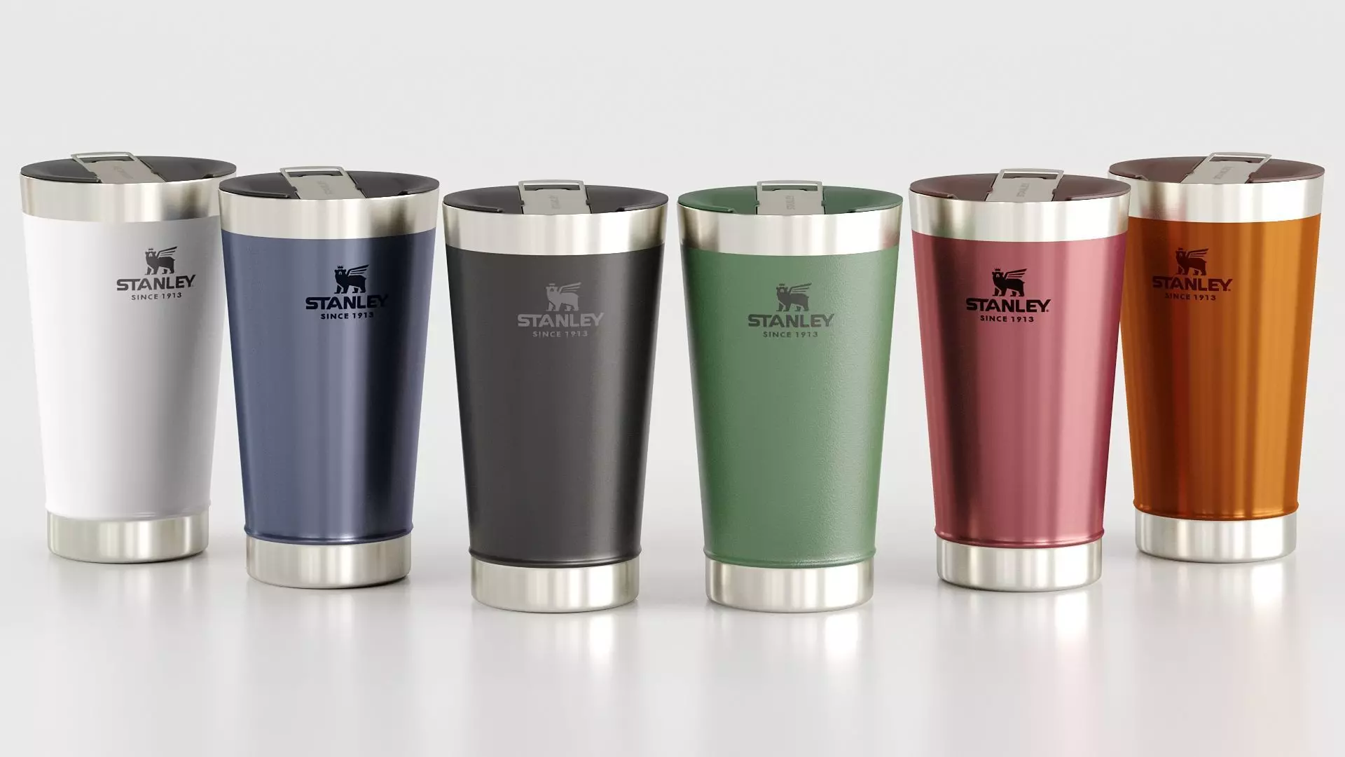 Stanley Beer Pint Cup with cover - opener 3D model_0