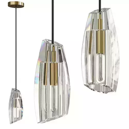 ELIOT three pendant lights with gold and clear glass