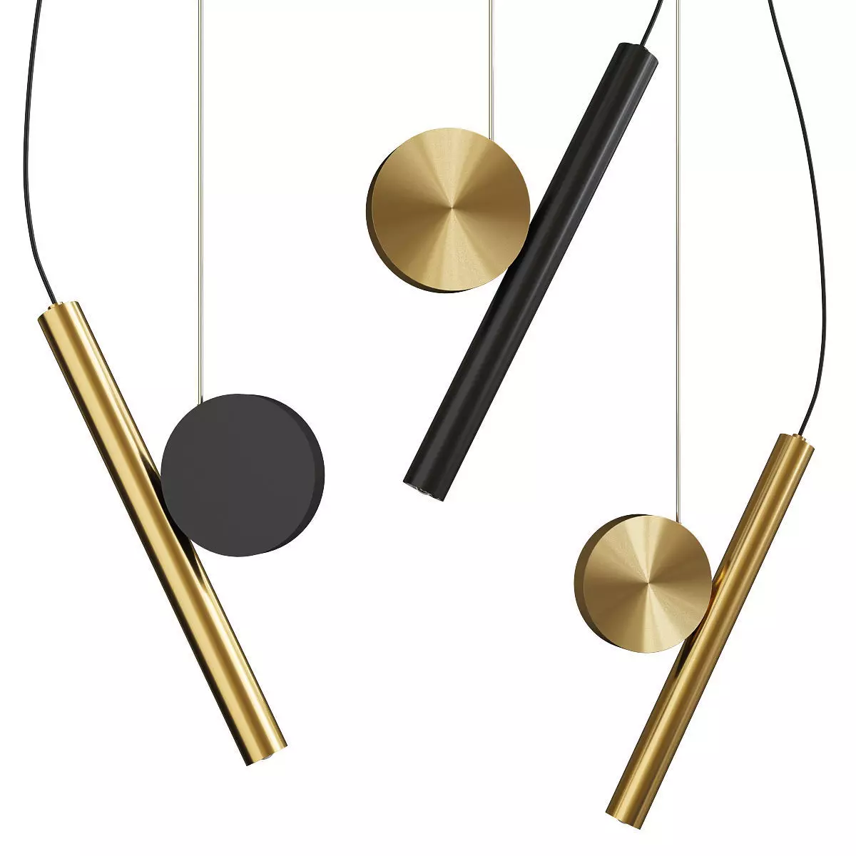 DROTT B modern pendant light - gold Low-poly 3D model