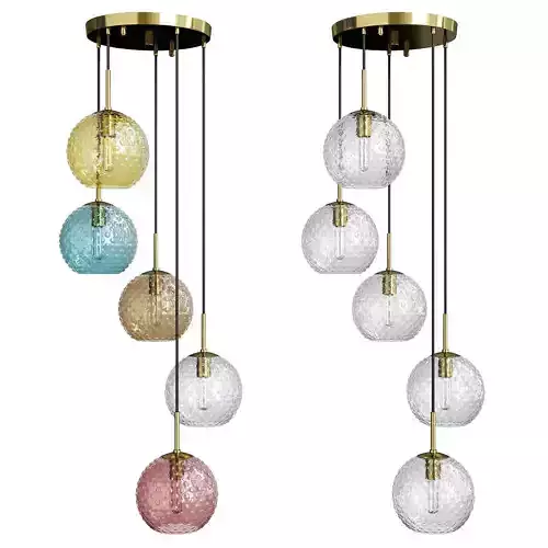 FINNAR three glass ball pendant lights hanging from chain