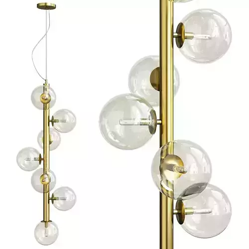 Cognac Clear Glass Ball Ceiling Chandelier