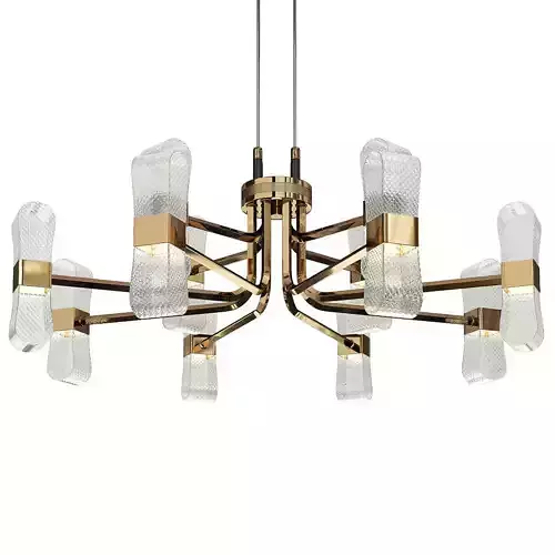 MARSELLA modern chandelier in brass and glass