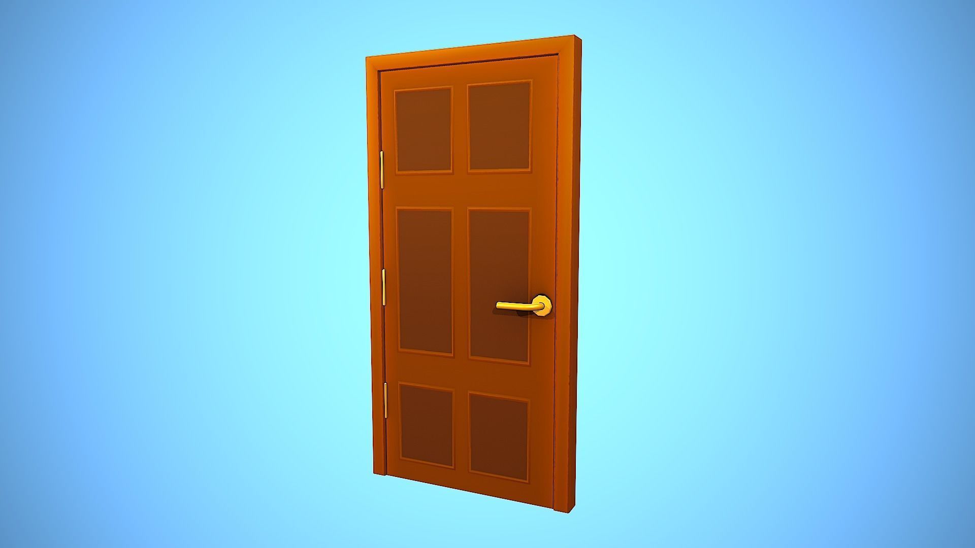 DOOR 4 CARTOON STYLIZED HOME HOUSE Low-poly 3D model_6