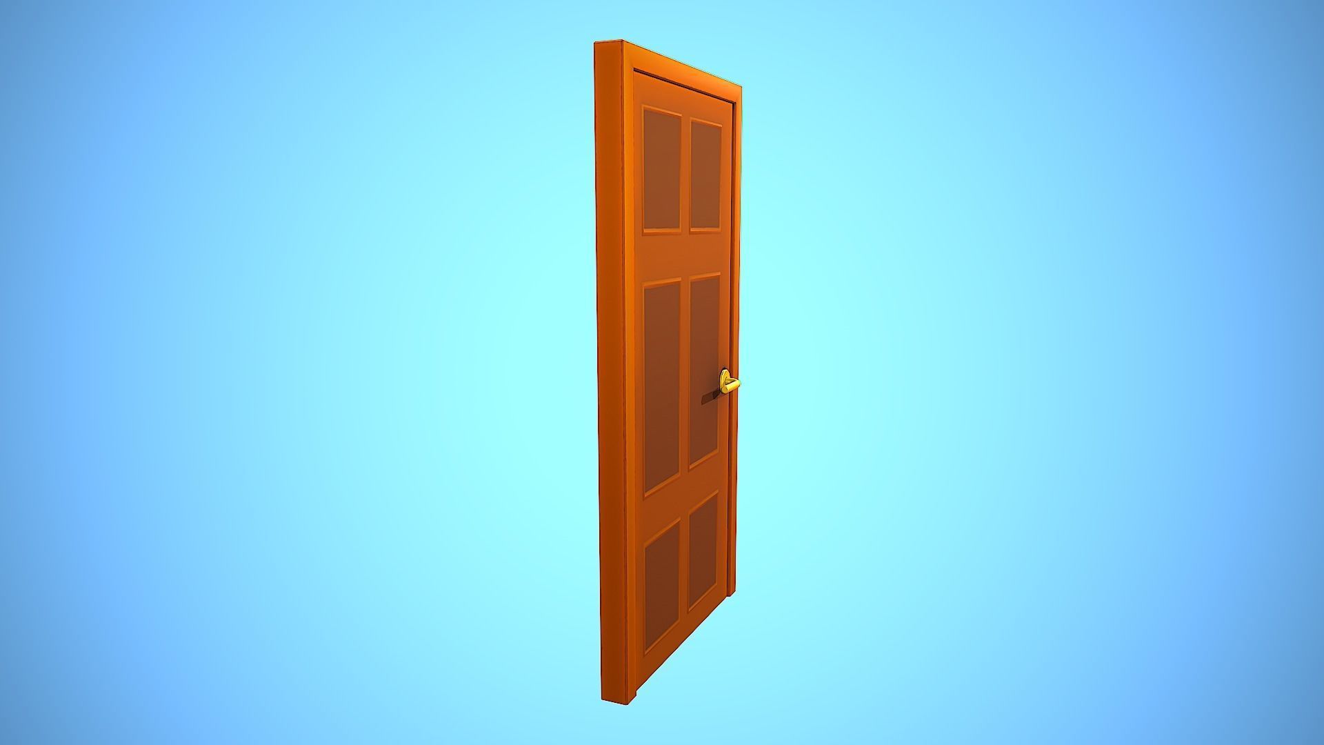 DOOR 4 CARTOON STYLIZED HOME HOUSE Low-poly 3D model_12