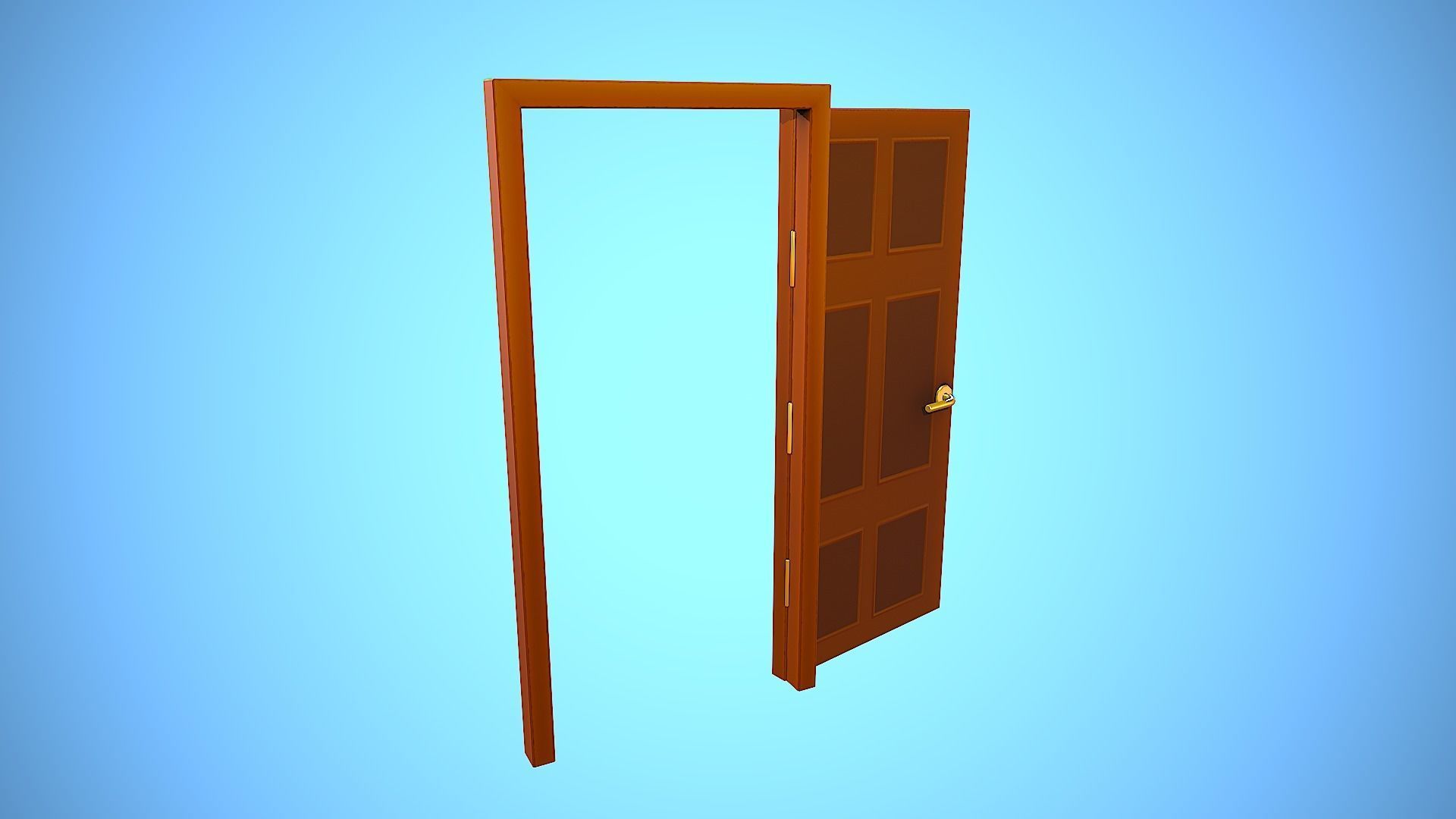DOOR 4 CARTOON STYLIZED HOME HOUSE Low-poly 3D model_16