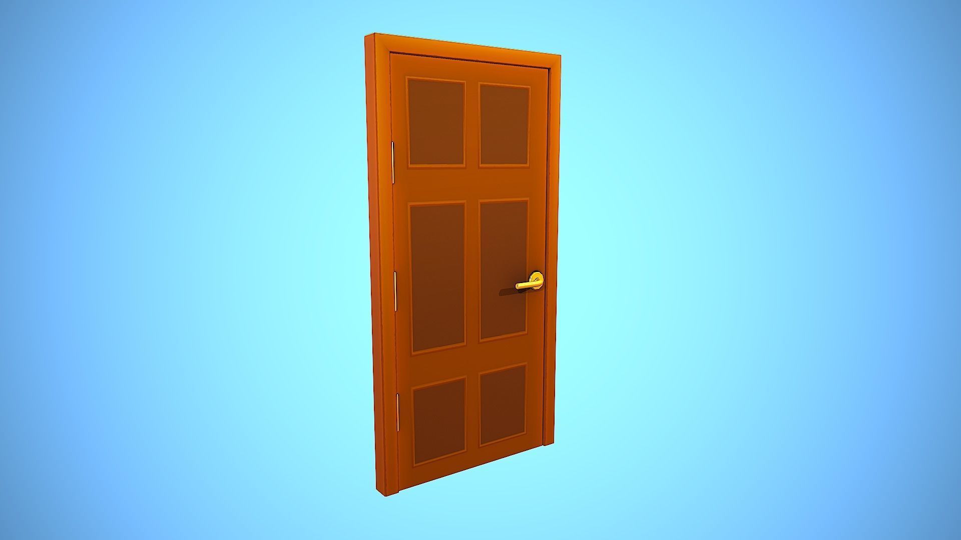 DOOR 4 CARTOON STYLIZED HOME HOUSE Low-poly 3D model_10