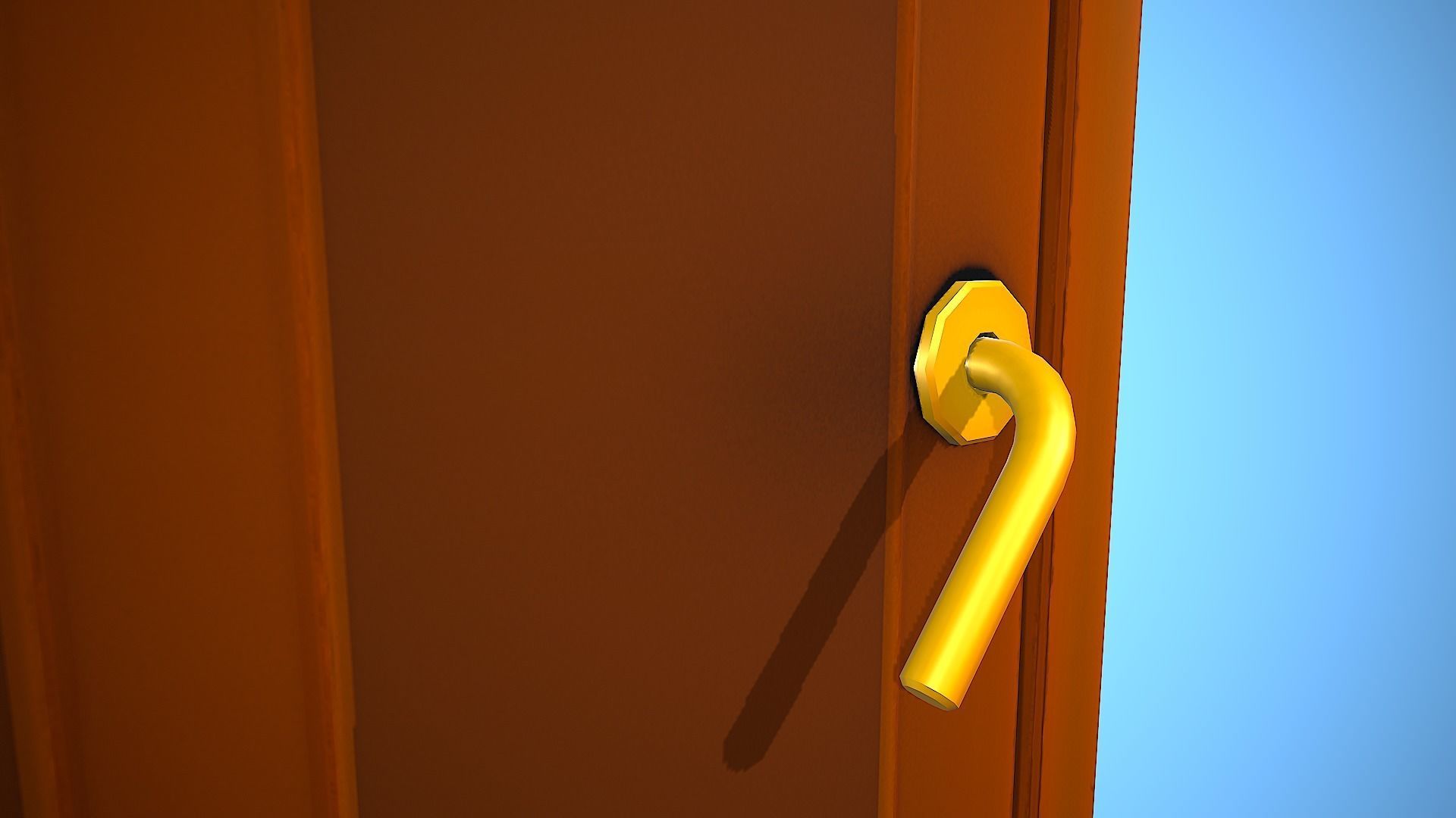 DOOR 4 CARTOON STYLIZED HOME HOUSE Low-poly 3D model_9