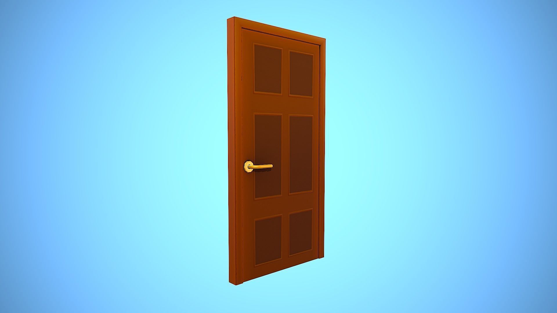 DOOR 4 CARTOON STYLIZED HOME HOUSE Low-poly 3D model_14