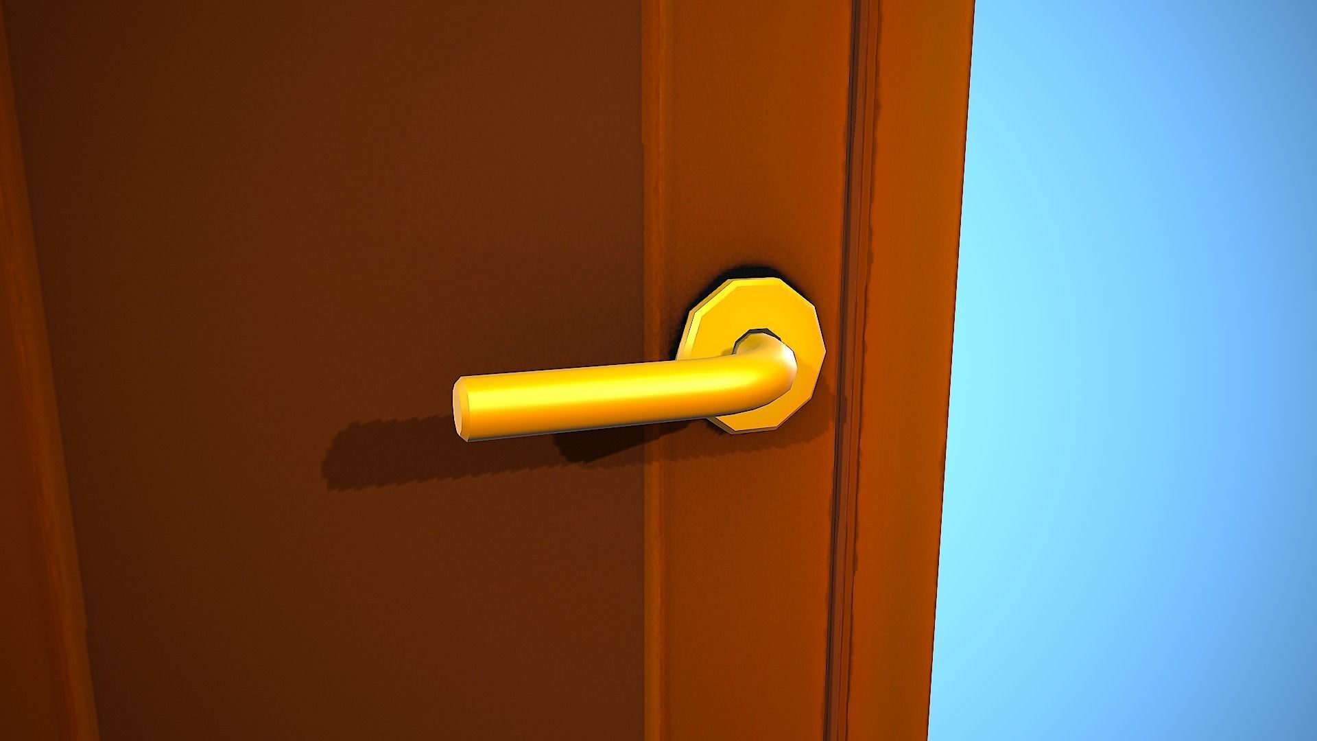 DOOR 4 CARTOON STYLIZED HOME HOUSE Low-poly 3D model_8