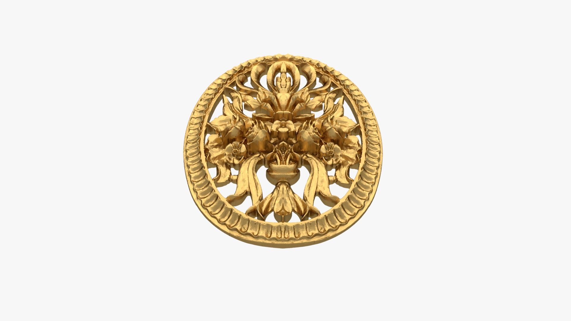 Classic oval decor ornament 268 3D model_4