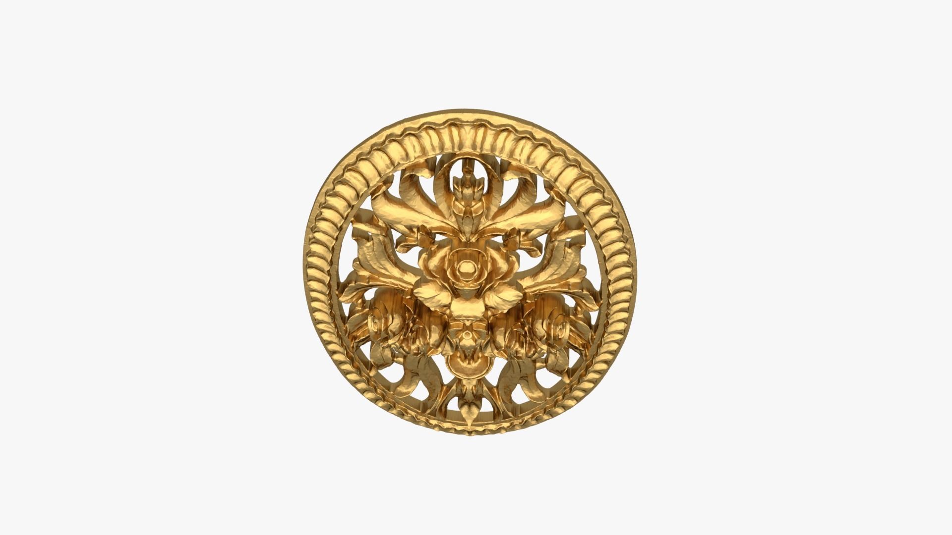 Classic oval decor ornament 268 3D model_3