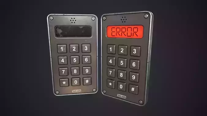 Keypad Lock Low-poly 3D model