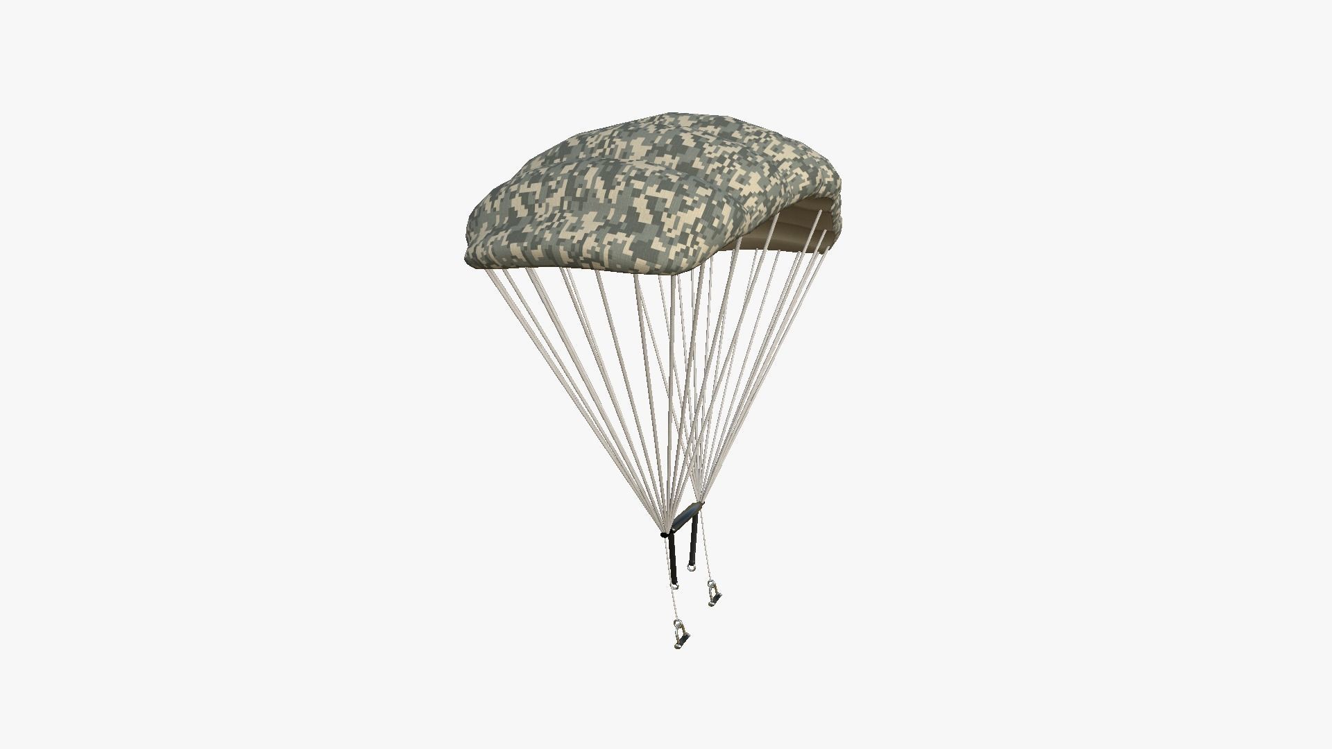 Parachute A07 Digital Camouflage - Character Accessories Design Low-poly 3D model_3