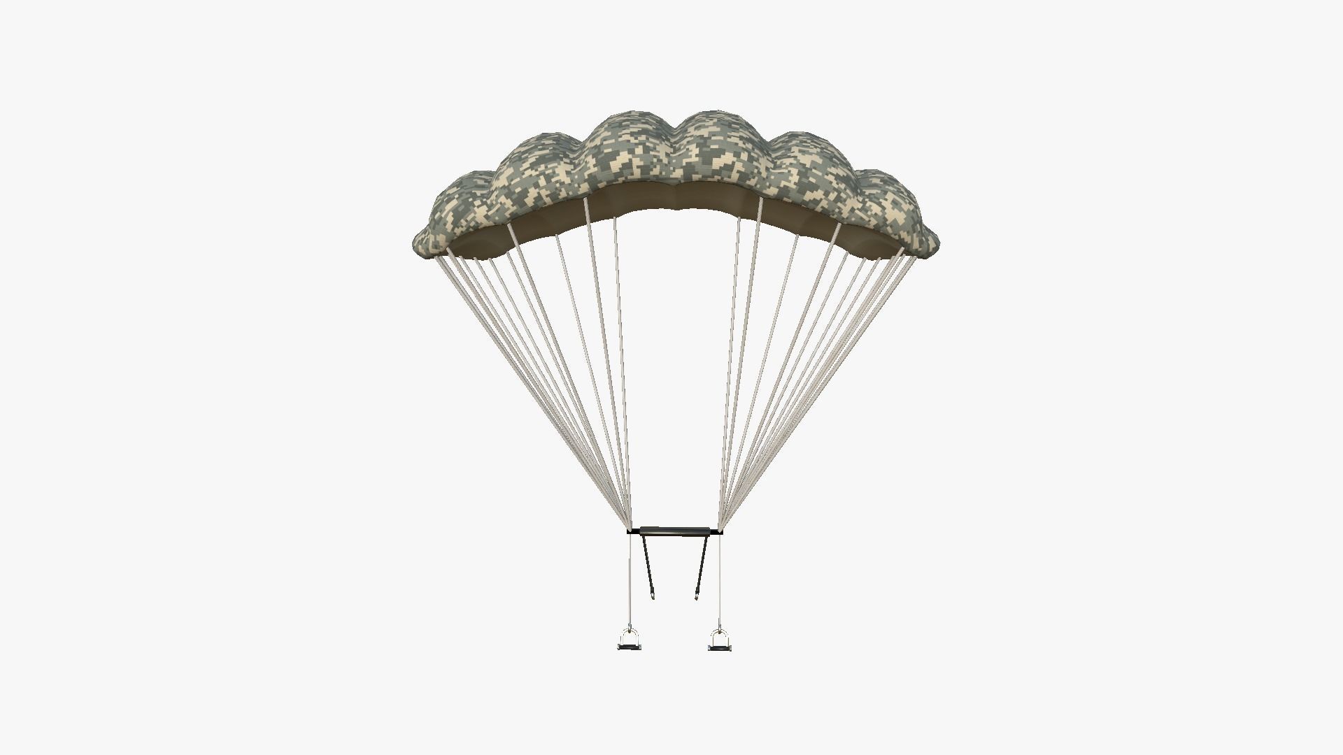 Parachute A07 Digital Camouflage - Character Accessories Design Low-poly 3D model_2