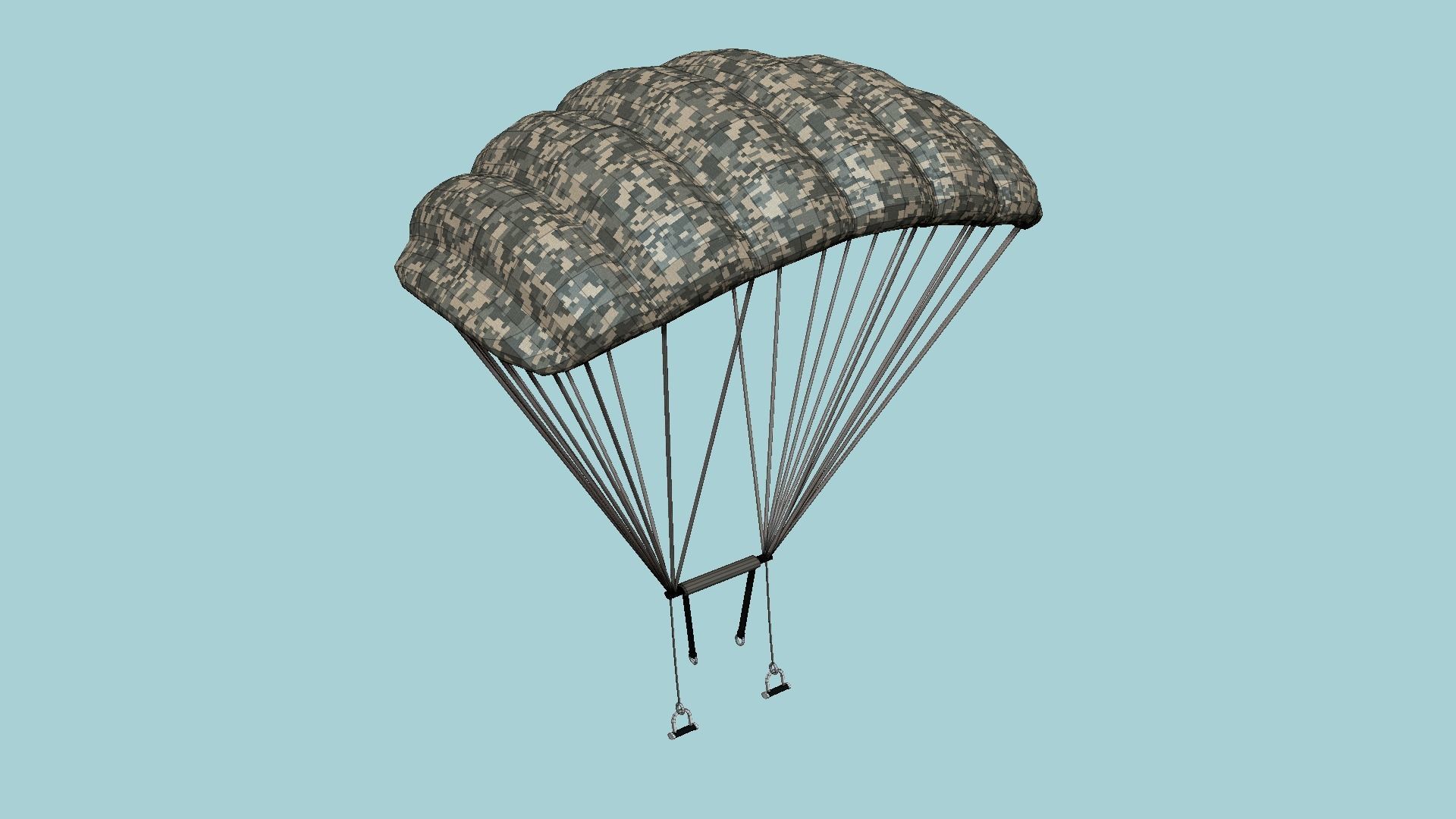 Parachute A07 Digital Camouflage - Character Accessories Design Low-poly 3D model_7