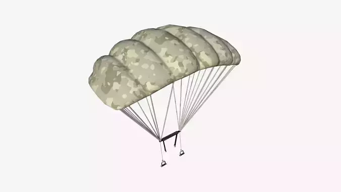 Parachute A08 Desert Camouflage - Character Accessories Design Low-poly 3D model
