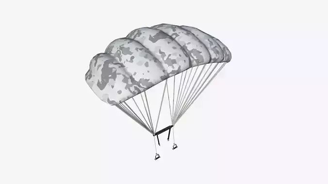 Parachute A10 Snow Camouflage - Character Accessories Design Low-poly 3D model